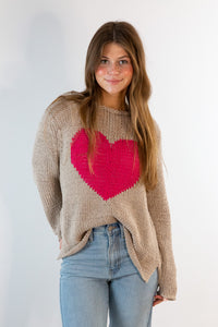 Maui Heart Crew Cotton Sweater