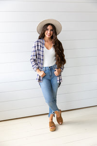 Whitney Plaid Button Down Top