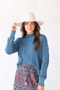 Mayfield Overdyed Cable Knit Sweater