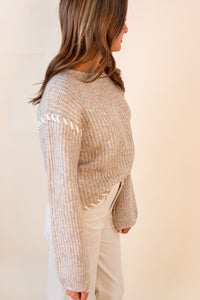 Luana Blanket Stitch Cropped Sweater